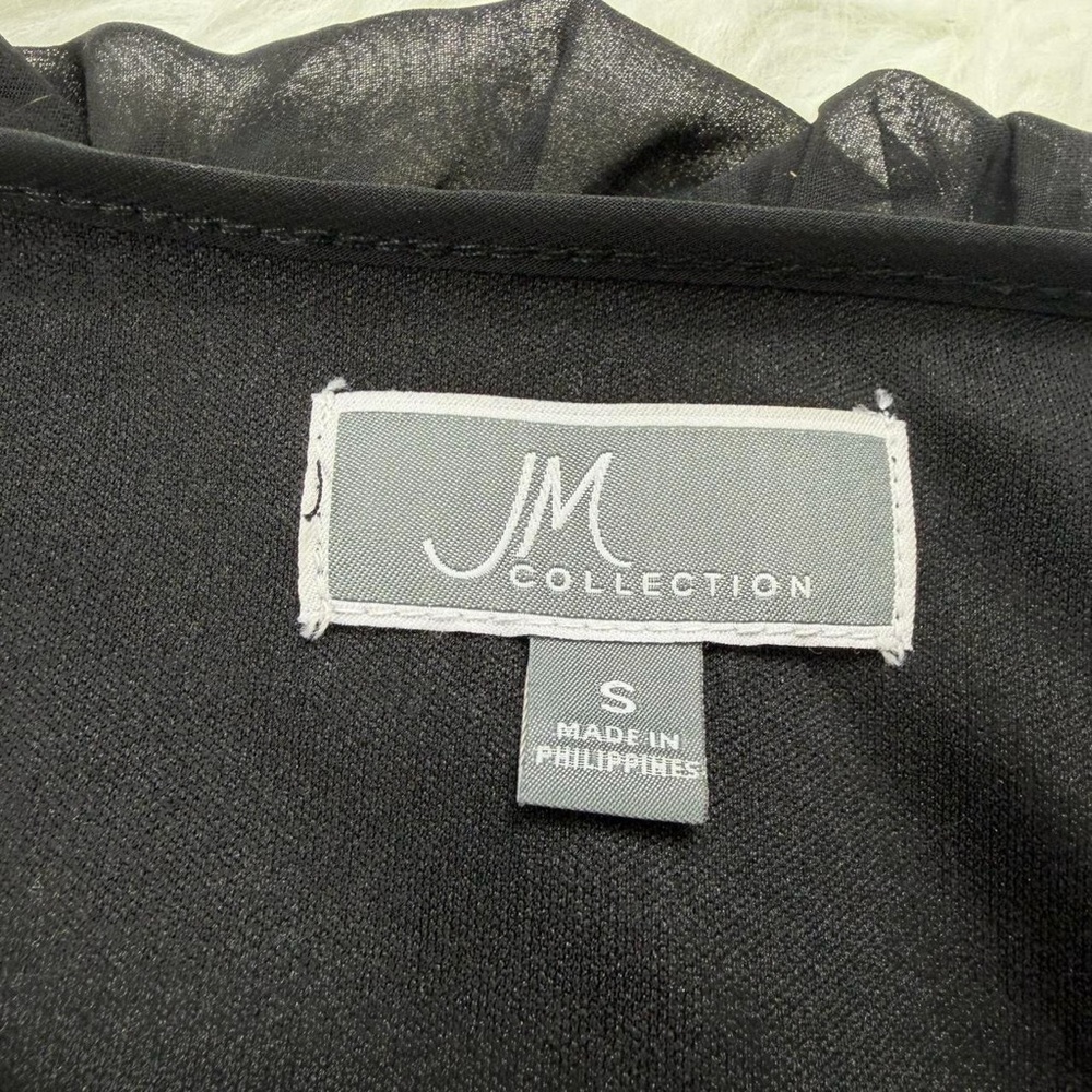 JM Collection Black Chiffon Blouse - Picture 3 of 4